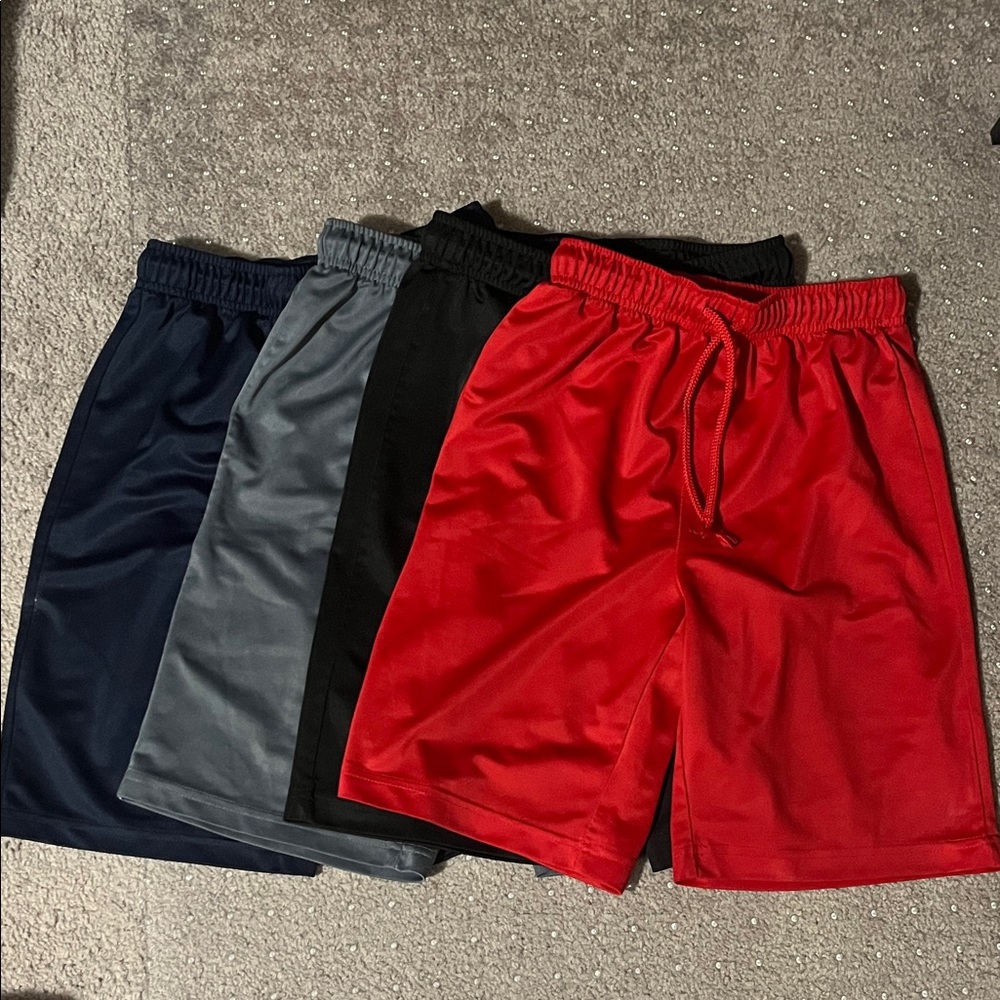 Athletic Basketball Shorts Bundle - Red, Gray, Black, Navy